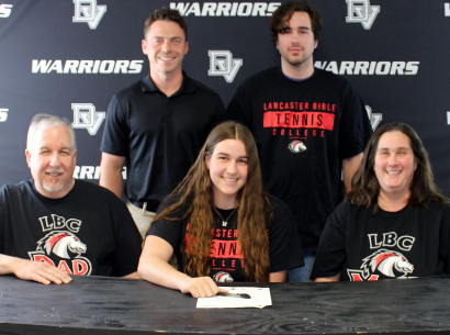 Senior tennis player Sierra Hartmann signed with Lancaster Bible College – Division III.